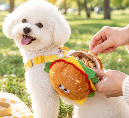 Cute Hamburger Backpack Pet Harness with Leash