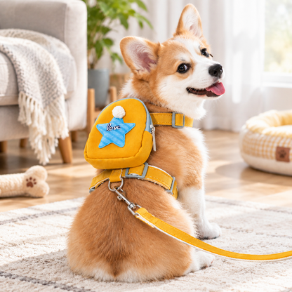 Pet Backpack Harness Leash Set