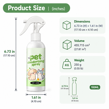 Pet Deodorizing Spray for Dogs and Cats – Gentle Fresh Scent Odor Control Spray for Pet Areas  Product Description