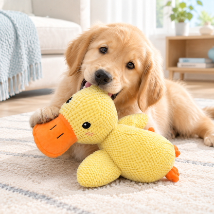 Plush Squeaky Duck Dog Toy – Interactive Chew Toy with Realistic Duck Sound