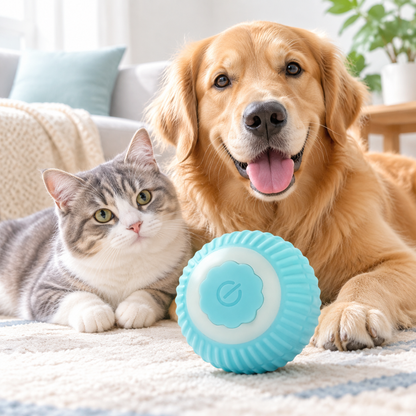 Interactive Automatic Rolling Ball Toy for Cats, USB Rechargeable Smart Pet Play Ball
