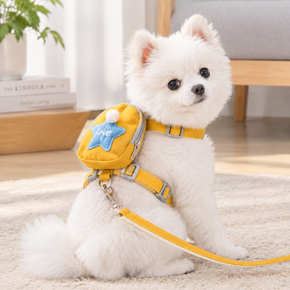 Pet Backpack Harness Leash Set